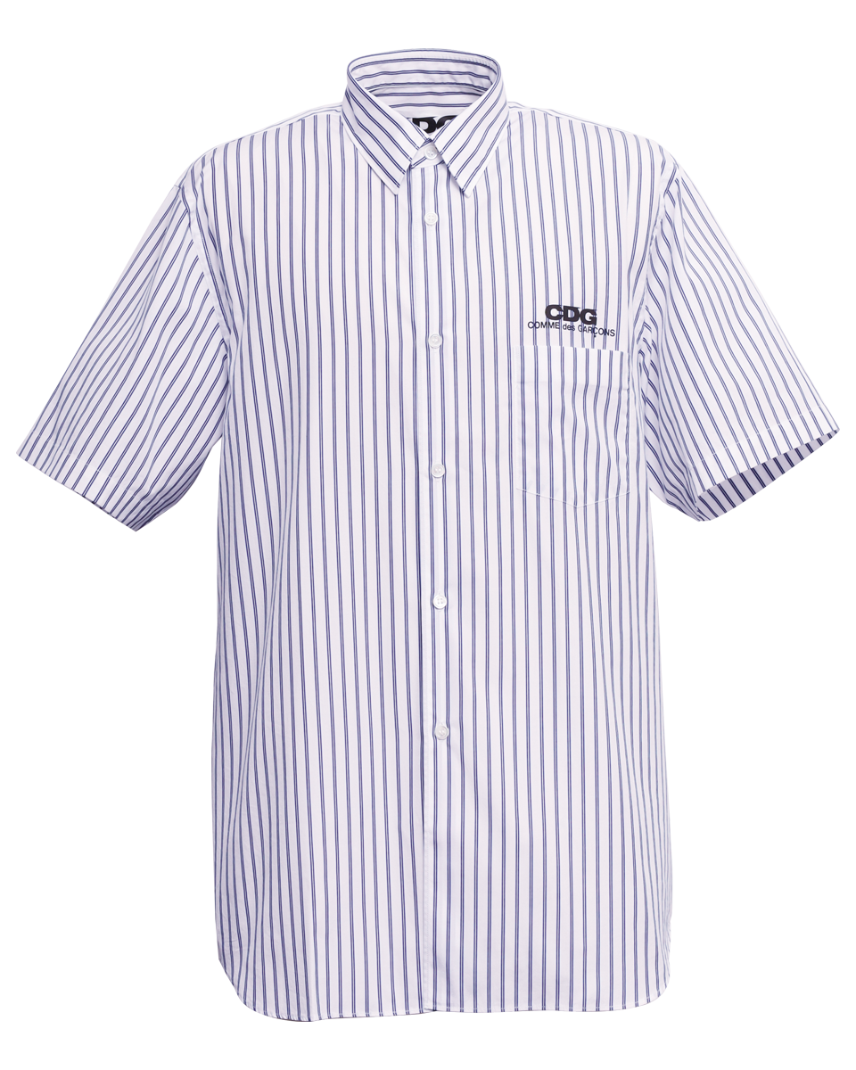 CDG CLASSIC SHIRT WITH SHORT SLEEVE / BLUE STRIPE | CDG - COMME