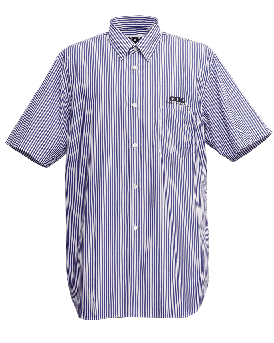 ケ*イ様 CDG SHORT SLEEVE STRIPED SHIRT CDG CLASSIC SHIRT WITH SHORT SLEEVE / BLUE STRIPE | CDG - COMME