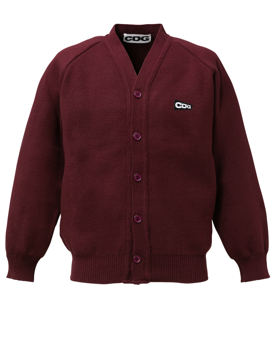 CDG PATCH V-NECK SCHOOL CARDIGAN | CDG - COMME des GARÇONS CDG PATCH V-NECK SCHOOL CARDIGAN | CDG - COMME des GARÇONS
