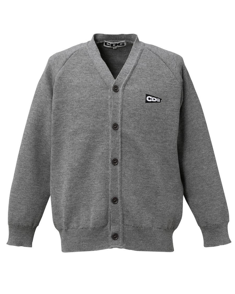 CDG PATCH V-NECK SCHOOL CARDIGAN | CDG - COMME des GARÇONS CDG PATCH V-NECK SCHOOL CARDIGAN | CDG - COMME des GARÇONS