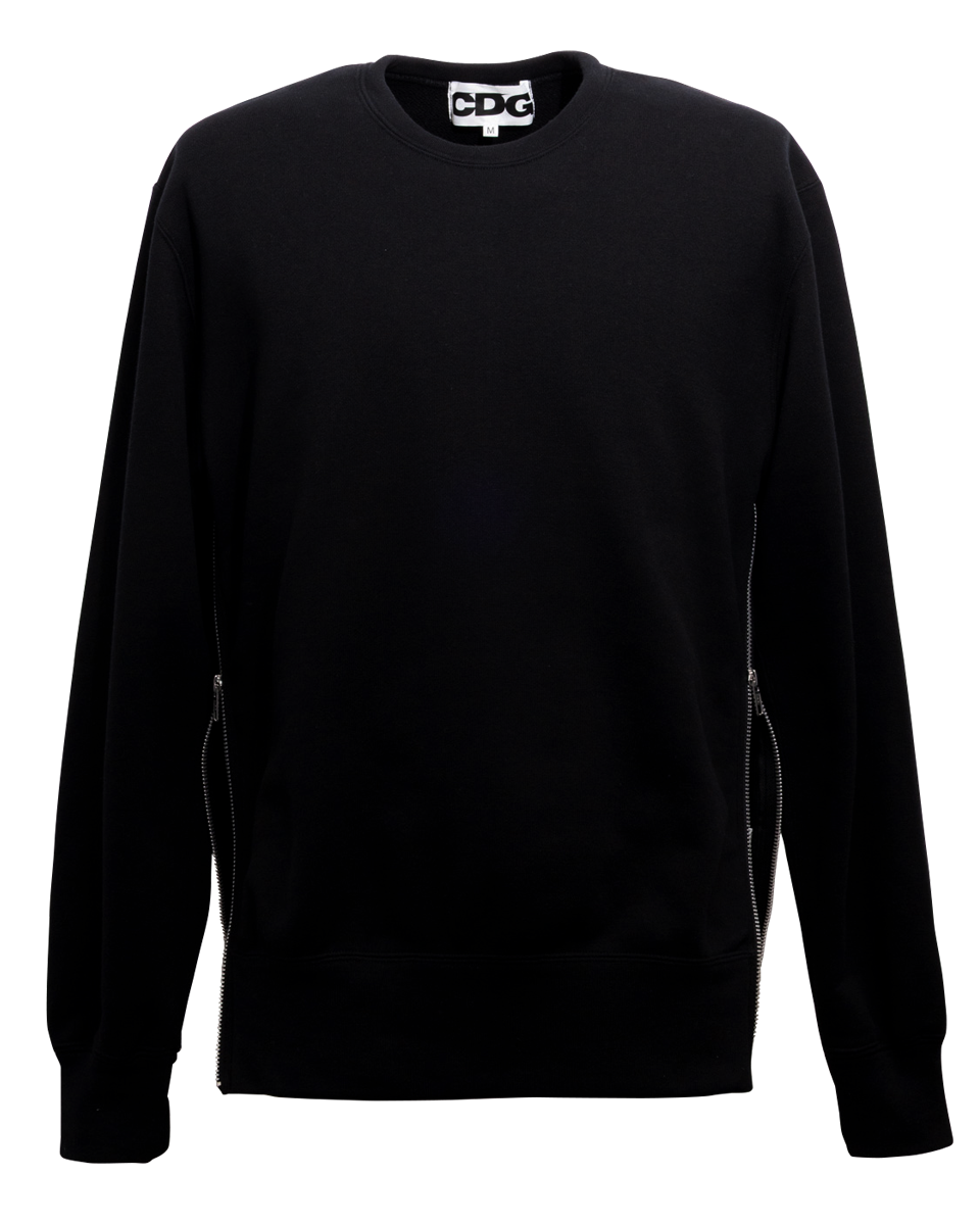 CDG CLASSIC CREW NECK SWEATSHIRT WITH ZIP | CDG - COMME des CDG CLASSIC CREW NECK SWEATSHIRT WITH ZIP | CDG - COMME des