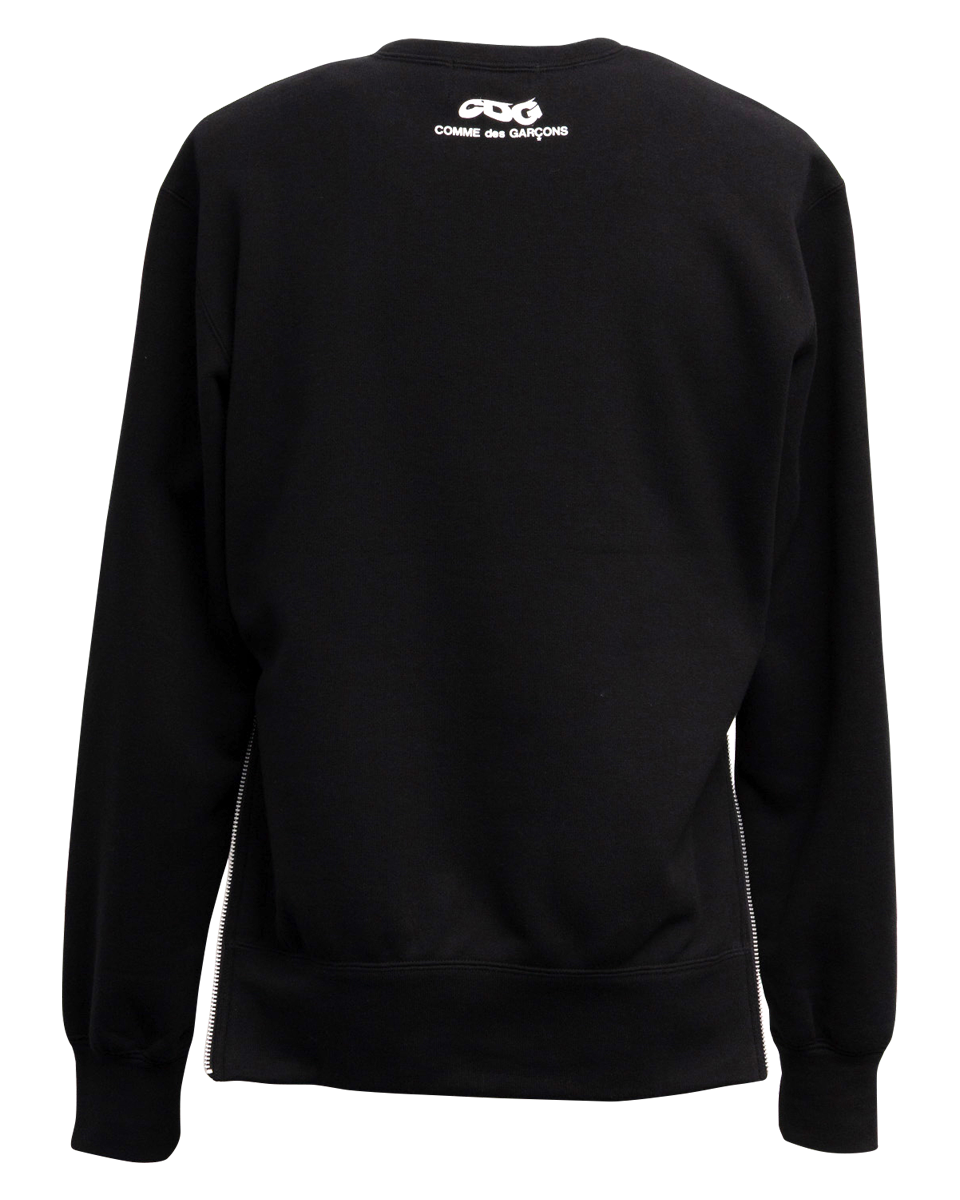 CDG CLASSIC CREW NECK SWEATSHIRT WITH ZIP | CDG - COMME des CDG CLASSIC CREW NECK SWEATSHIRT WITH ZIP | CDG - COMME des