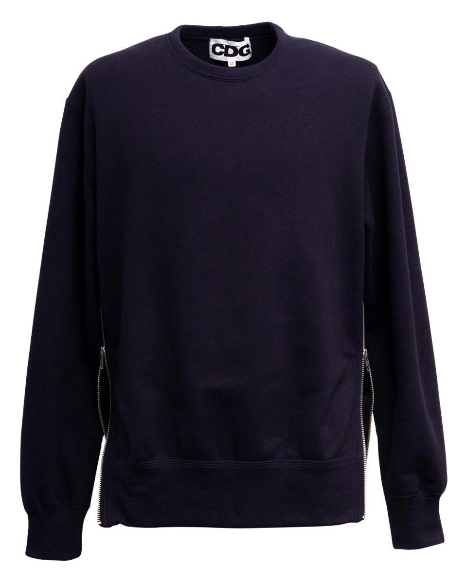 CDG CLASSIC CREW NECK SWEATSHIRT WITH ZIP | CDG - COMME des CDG CLASSIC CREW NECK SWEATSHIRT WITH ZIP | CDG - COMME des