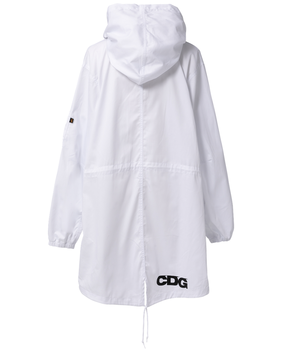 CDG x ALPHA FISHTAIL PARKA WHITE